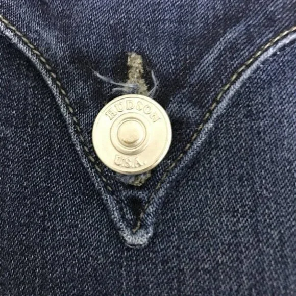 HUDSON Womens Blue Double Button Closure Collin Skinny Crop Jeans Size 26 - Picture 8 of 11
